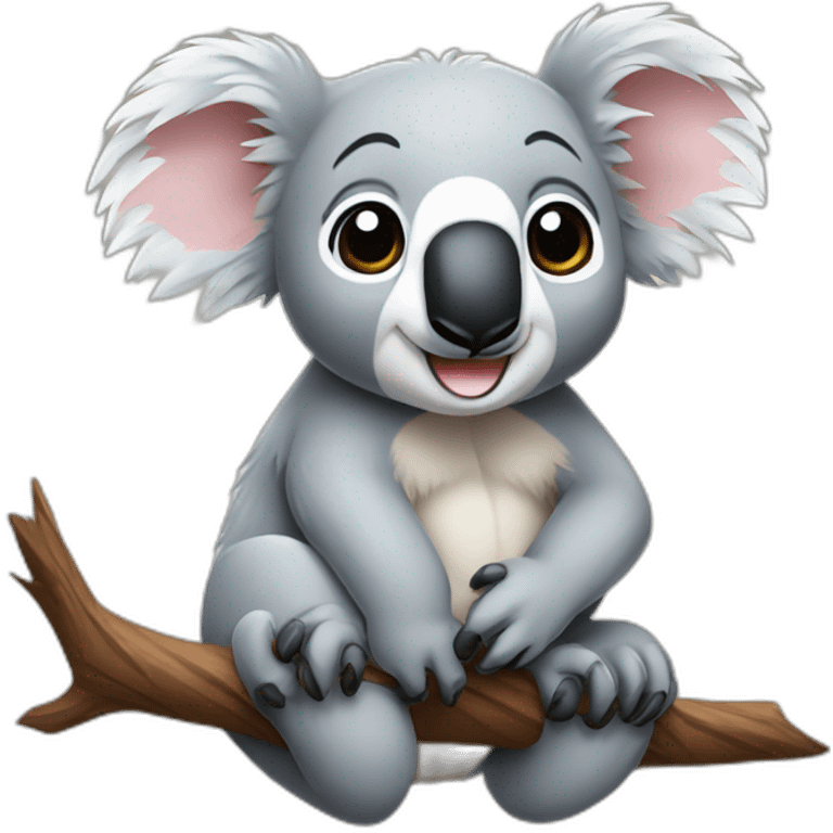 Koala holding on skin emoji