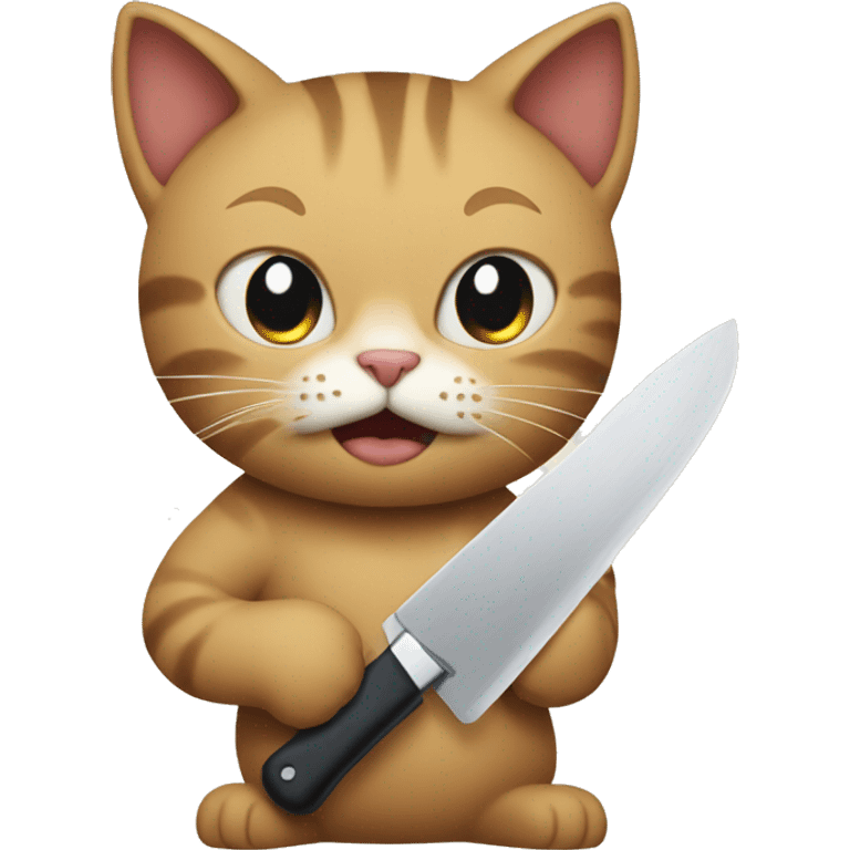 cat holding a knife  emoji