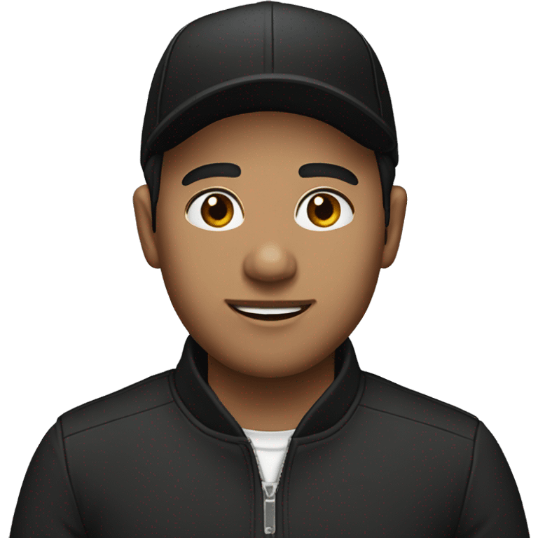 person with dark brown hair and black cap emoji