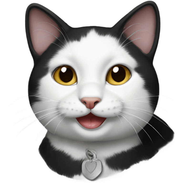 Black and white cat  emoji