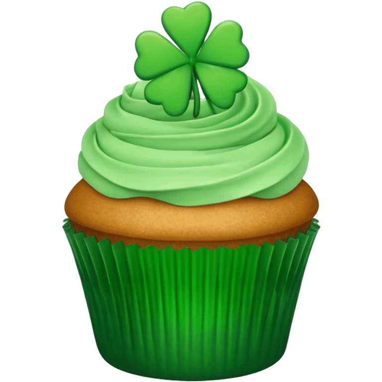 green st. patrick's day cupake emoji