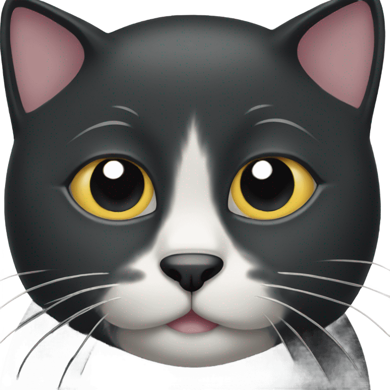 Black cat with white chin emoji