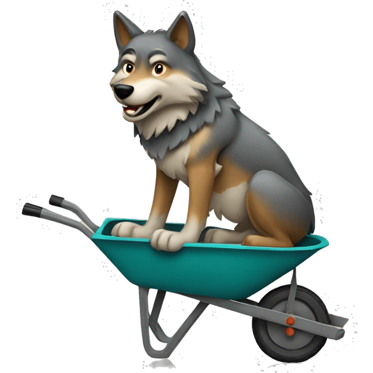 wolf in wheelbarrow  emoji