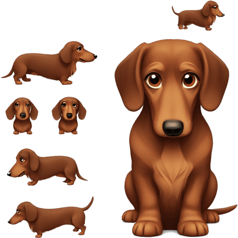 Sad brown Long-haired dachshund emoji