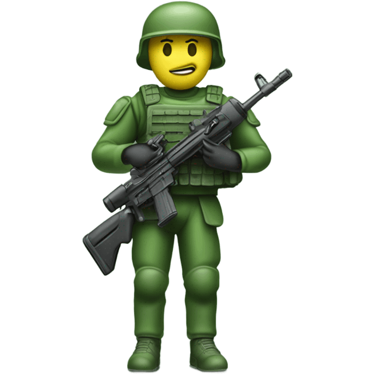 Green plastic soldier toy emoji