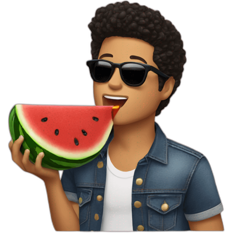 Bruno mars eating watermelon emoji