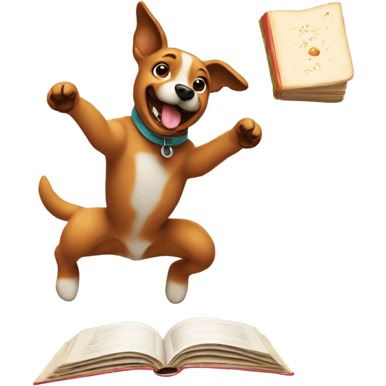 Cookbook dog jumping  emoji