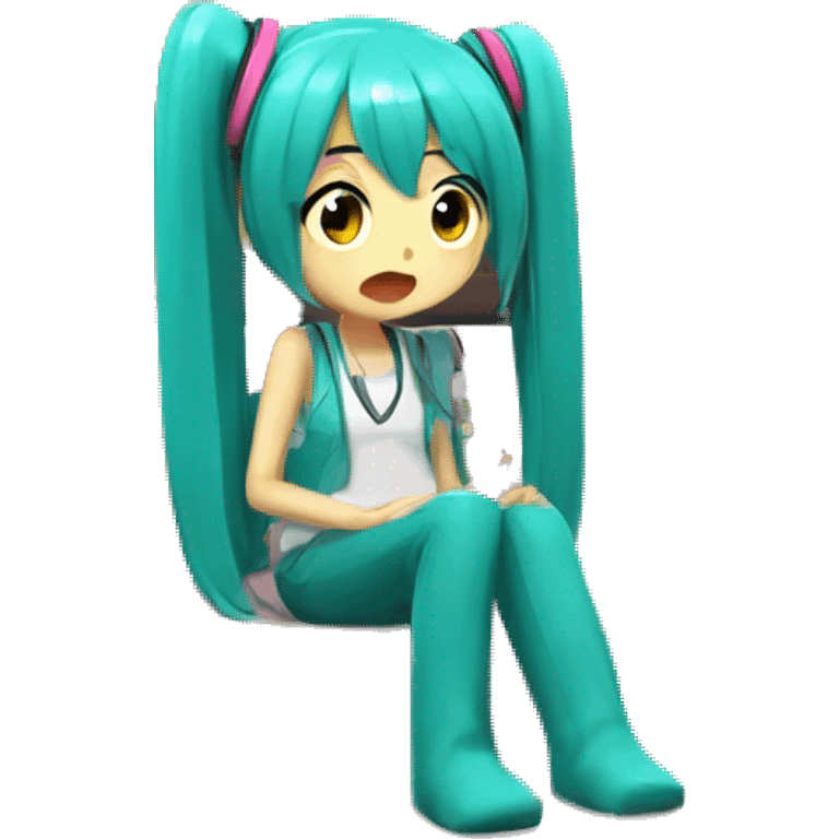 Hatsune Miku watching TV emoji