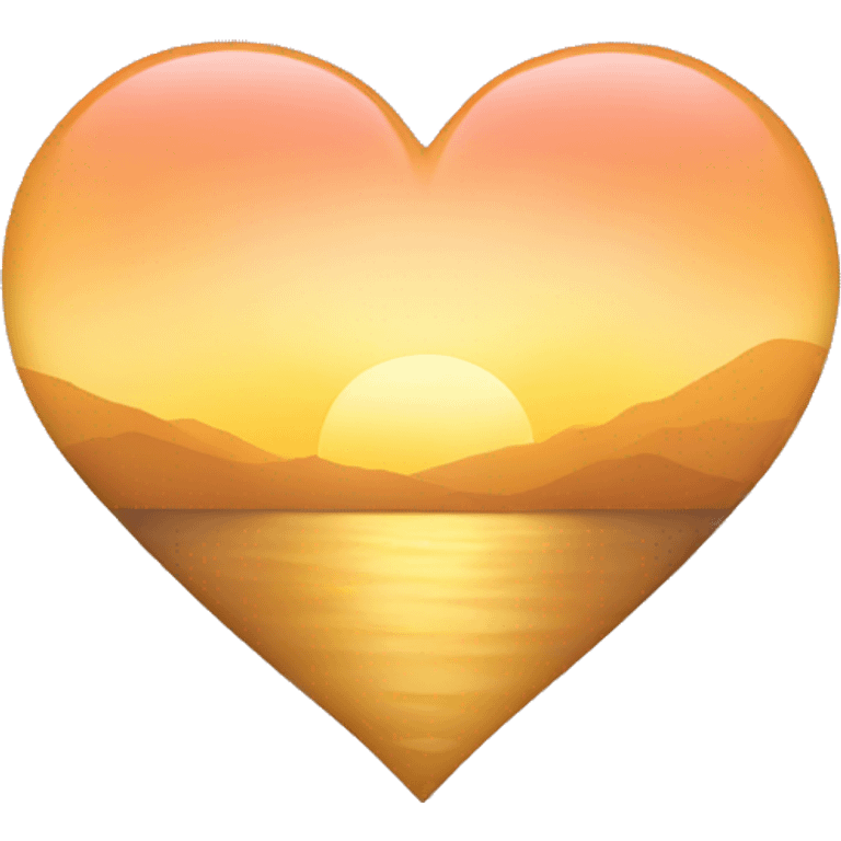 golden sunset colored heart emoji