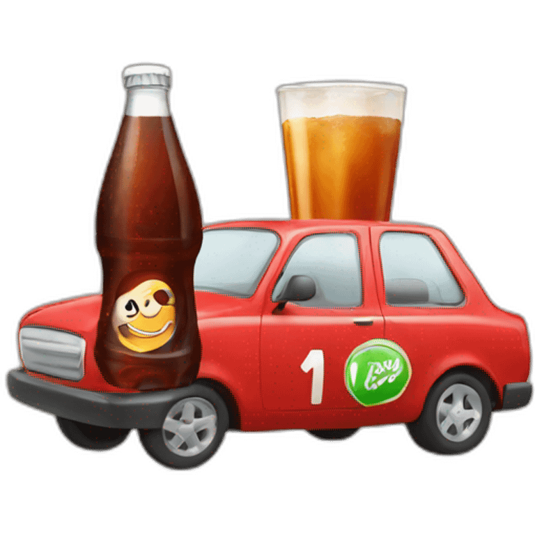 drinking cola in car emoji