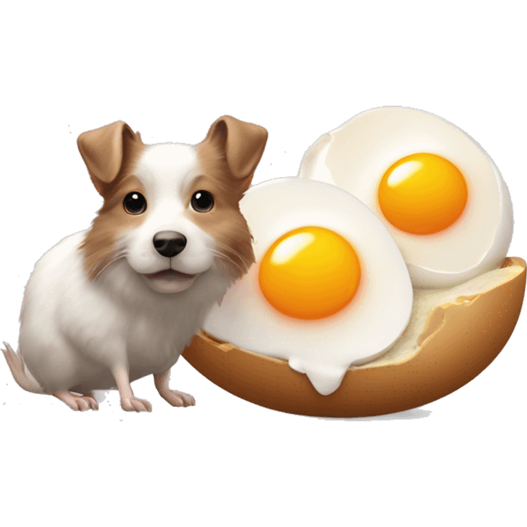 oeuf dur avec un chien avec des rats et un cornichon dans l oeuf avec un poussin emoji