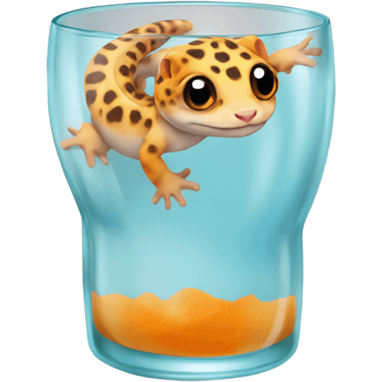 orange leopard gecko in a glass cup emoji