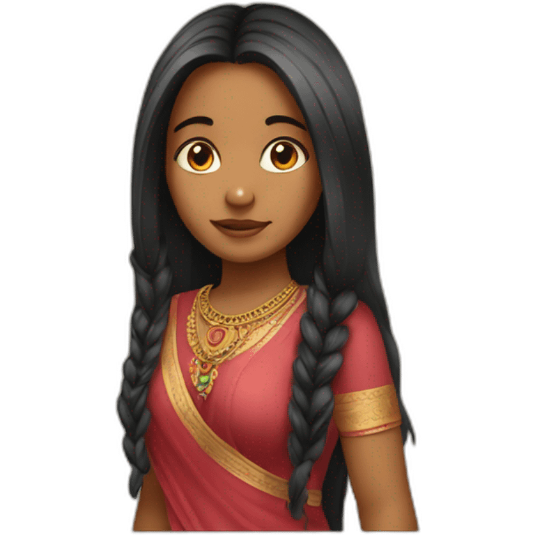 Indien girl with long hair emoji