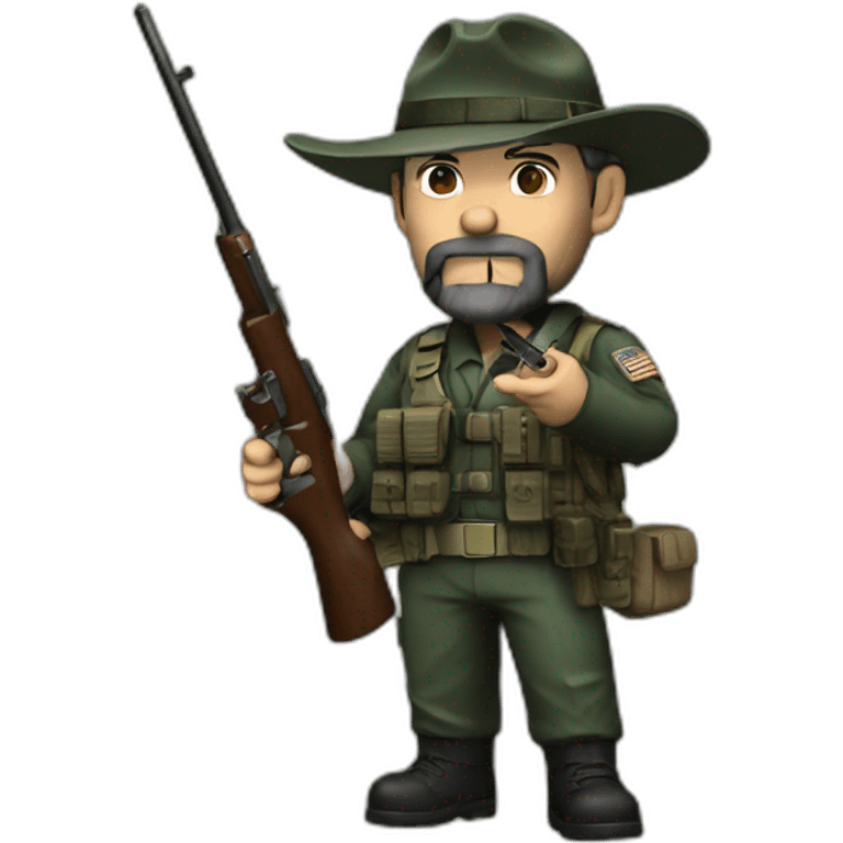 Captain price smoking a cigar while holding a rifle emoji