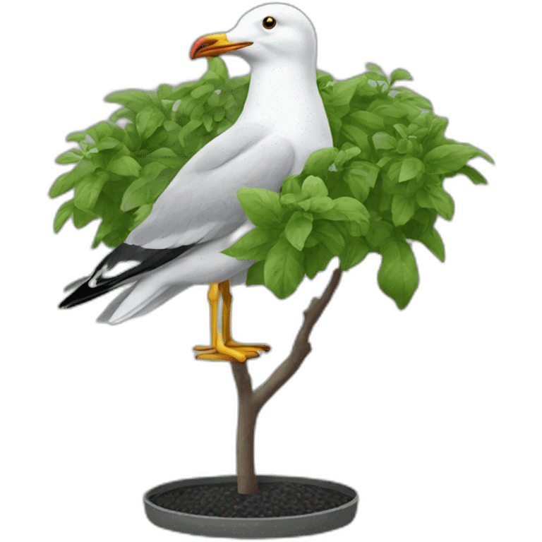 Seagull gardener emoji