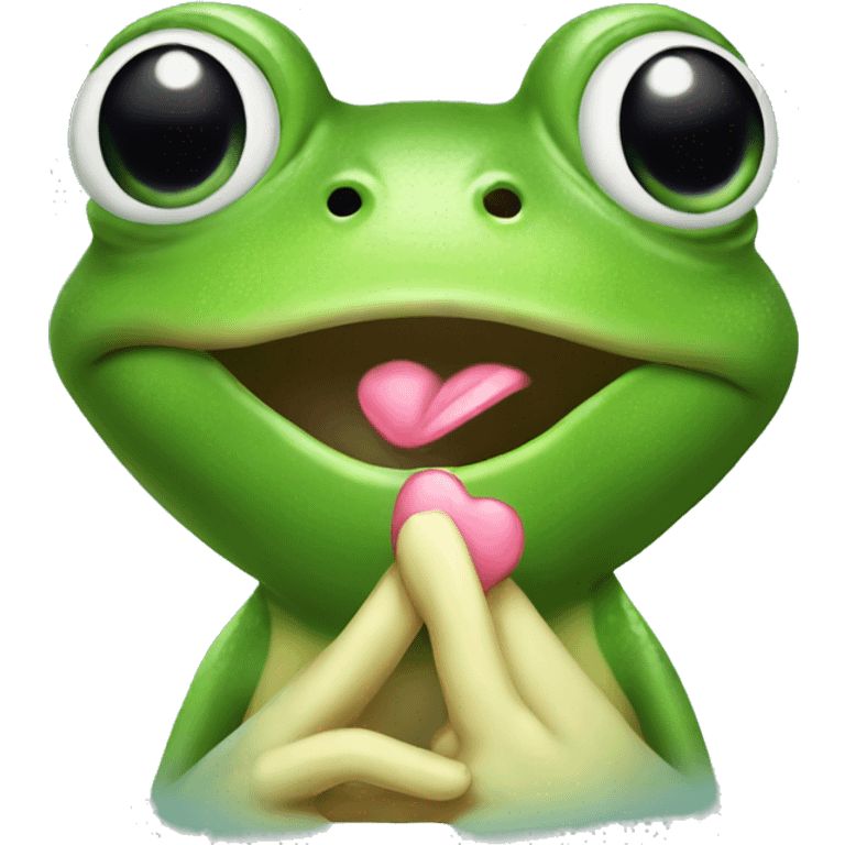 Frog blowing kisses emoji