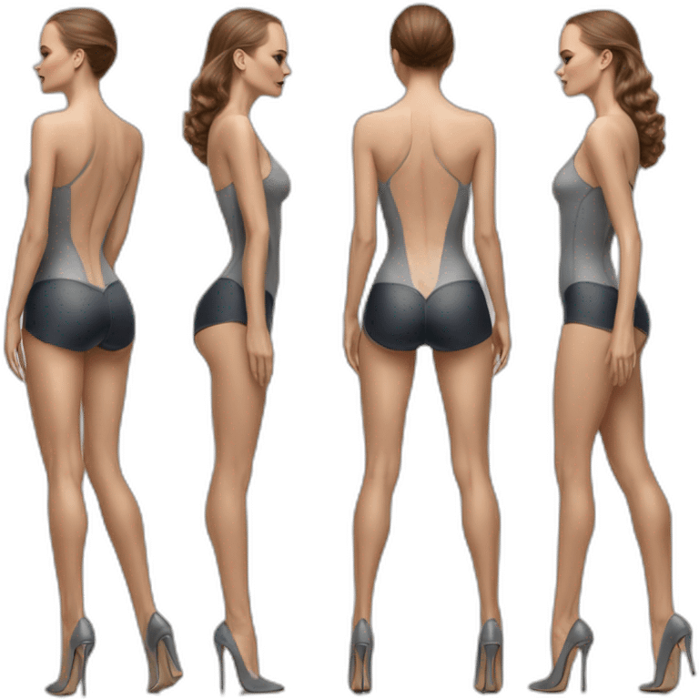 sexy natalie portman back on high heels long legs posing anatomy class body art emoji