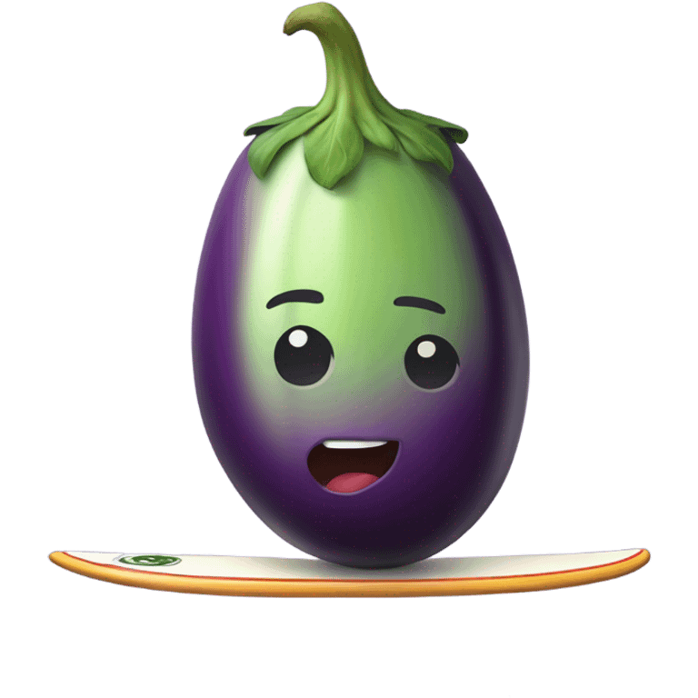 eggplant riding a surfboard  emoji