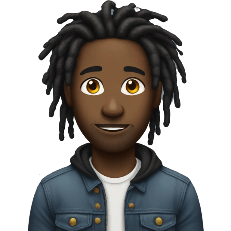 black guy with dreads no facial hair emoji