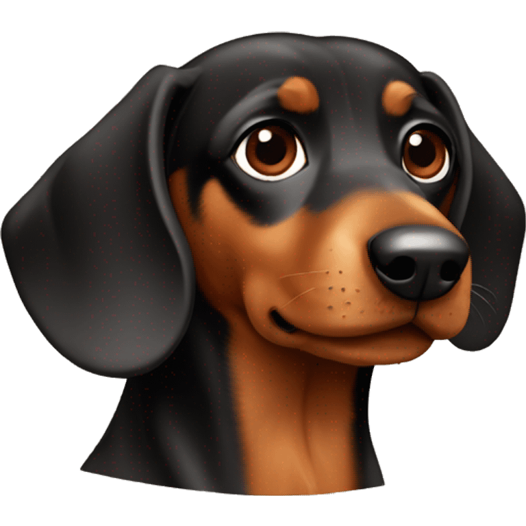 Daschund brown and black emoji