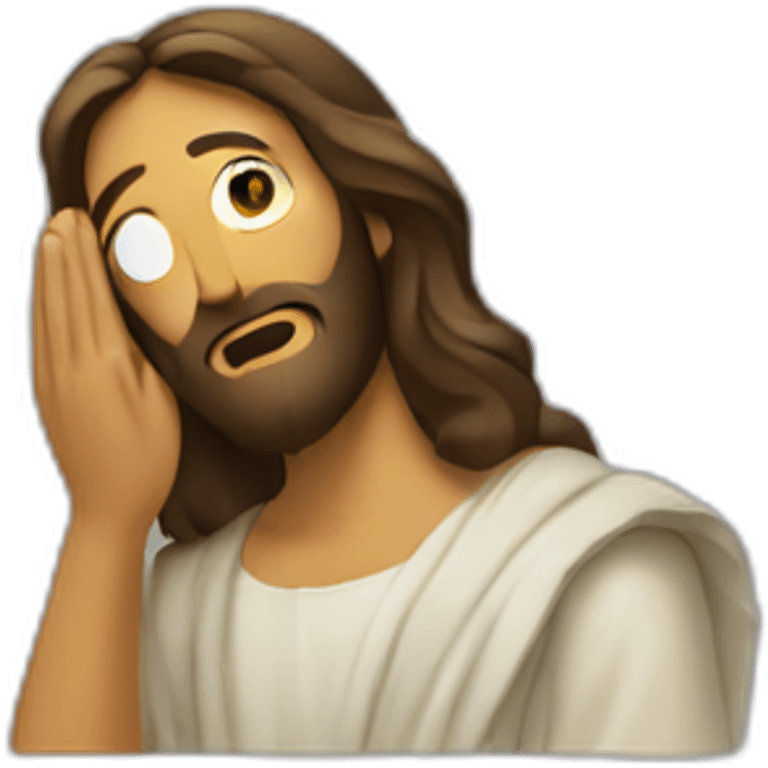 jesus praying inside a dumpster emoji