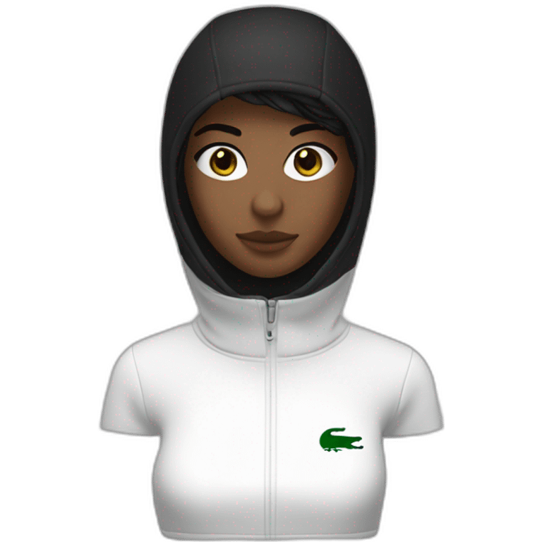 Lacoste black balaclava brunette girl emoji