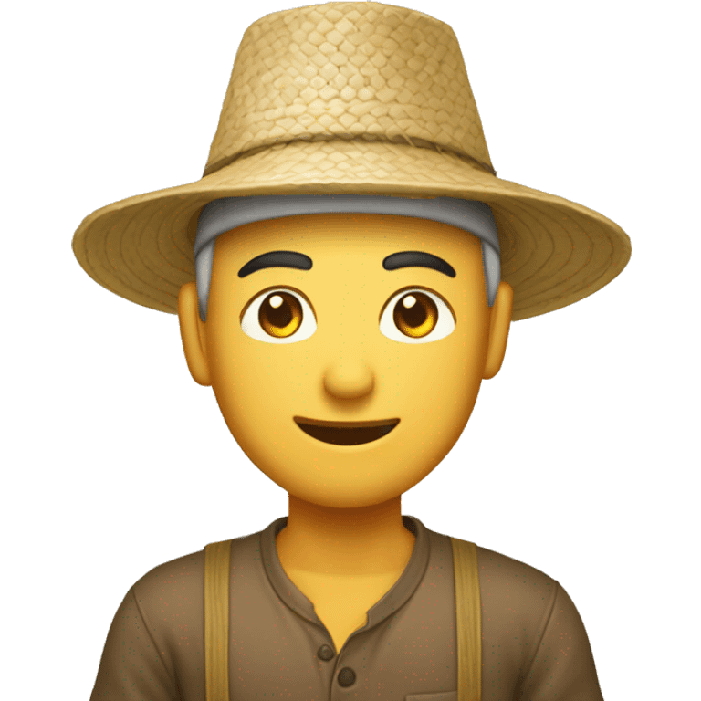 Rice farmer hat emoji