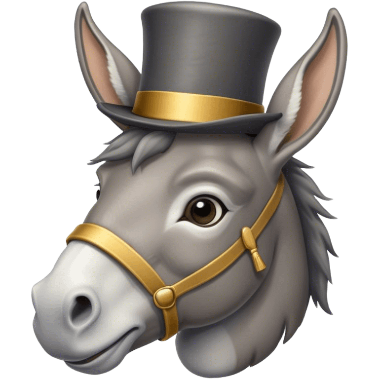 donkey wearing tophat emoji