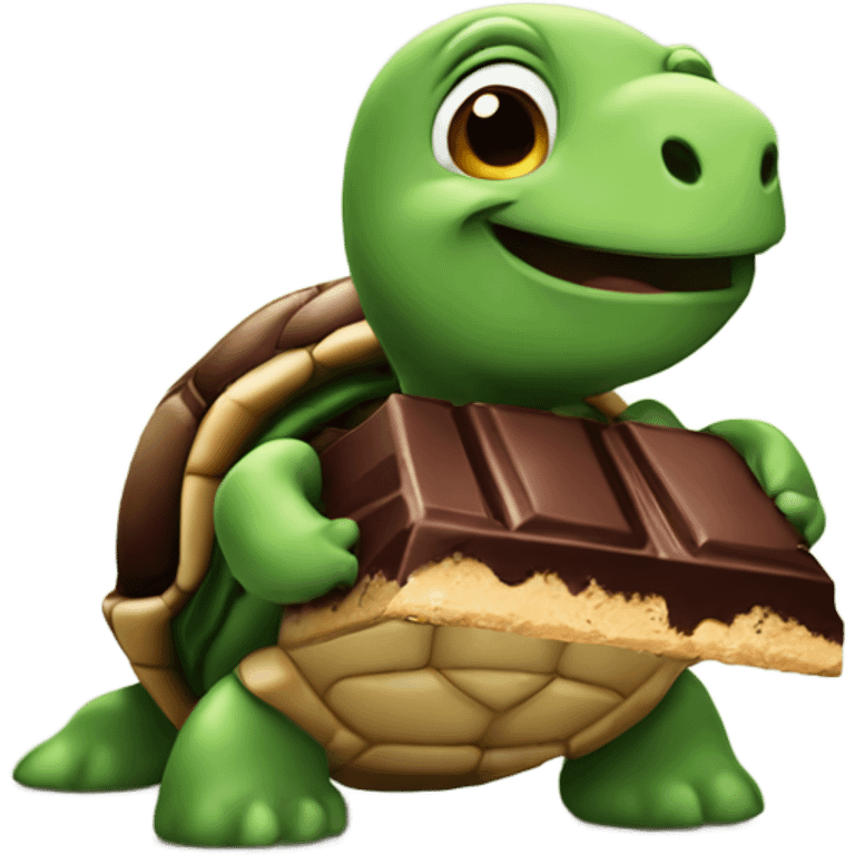 turtle holding chocolate emoji