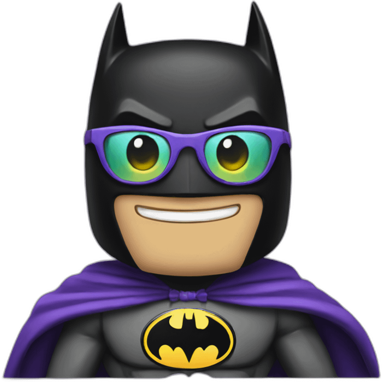 Batman with party glasses emoji