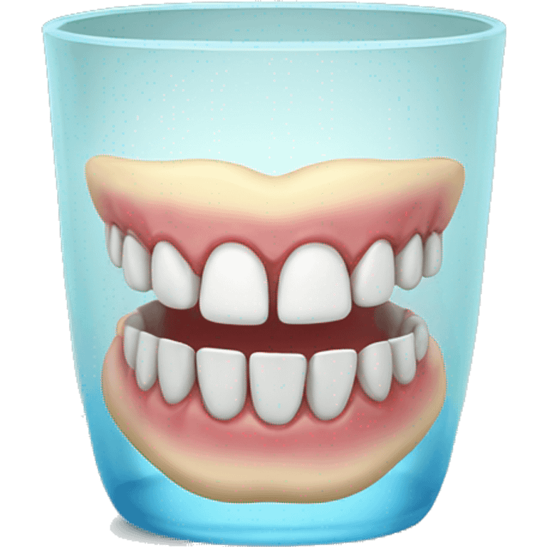 dentures in glass cup emoji