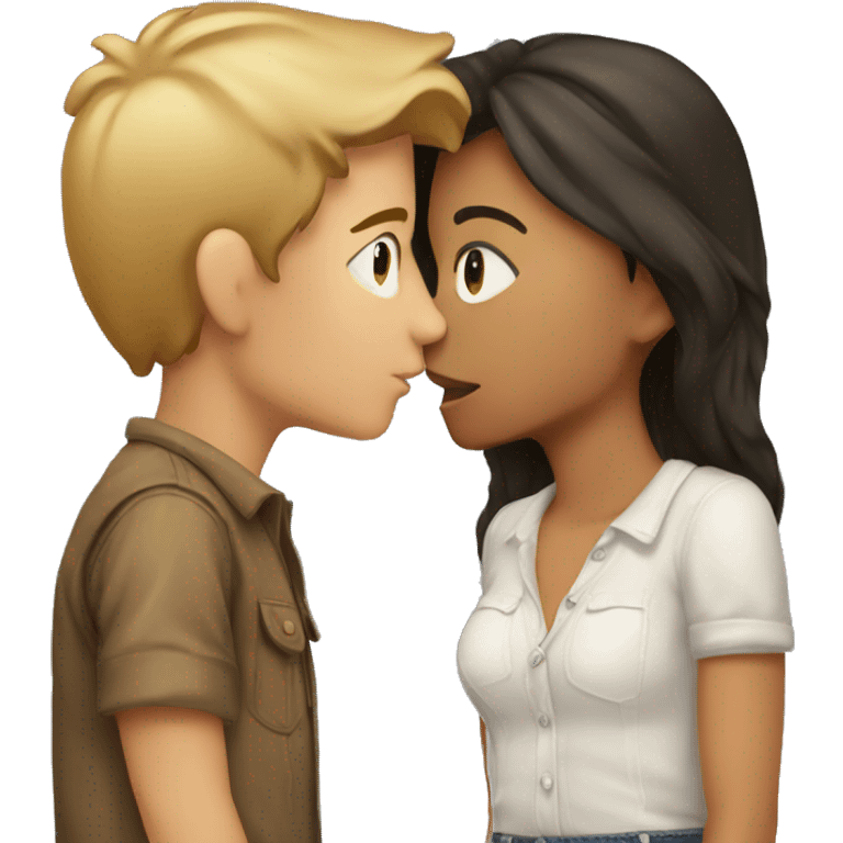 empty girl kissing country boy emoji