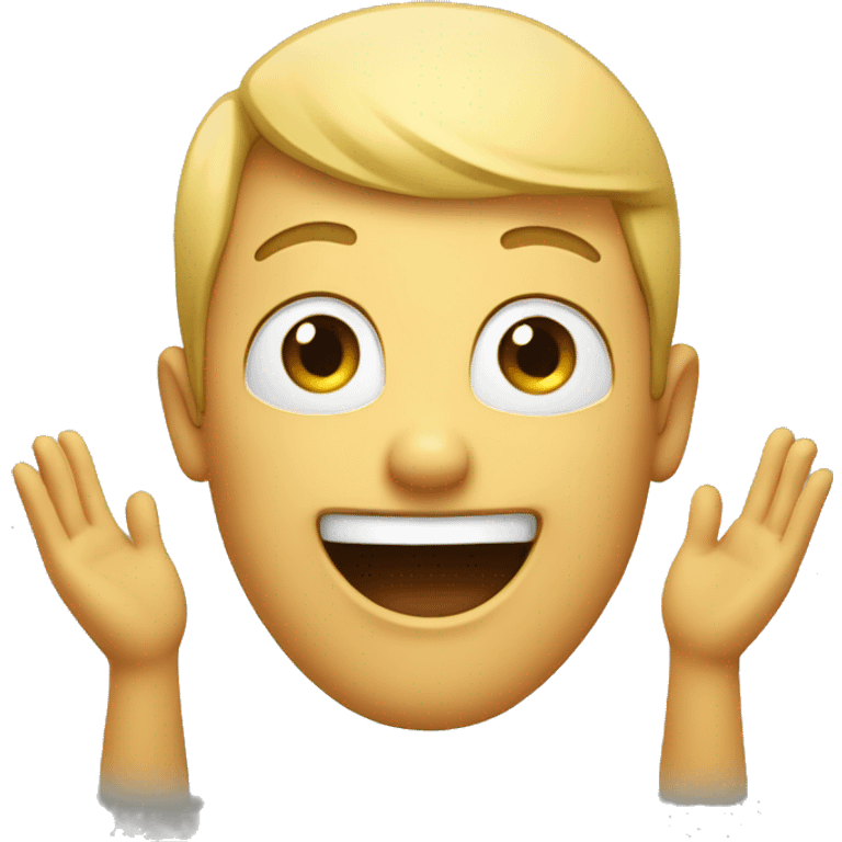 a happy face with raising hands emoji