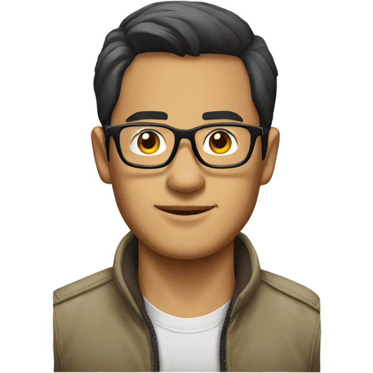 Asian man glasses Toyota Land Cruiser emoji