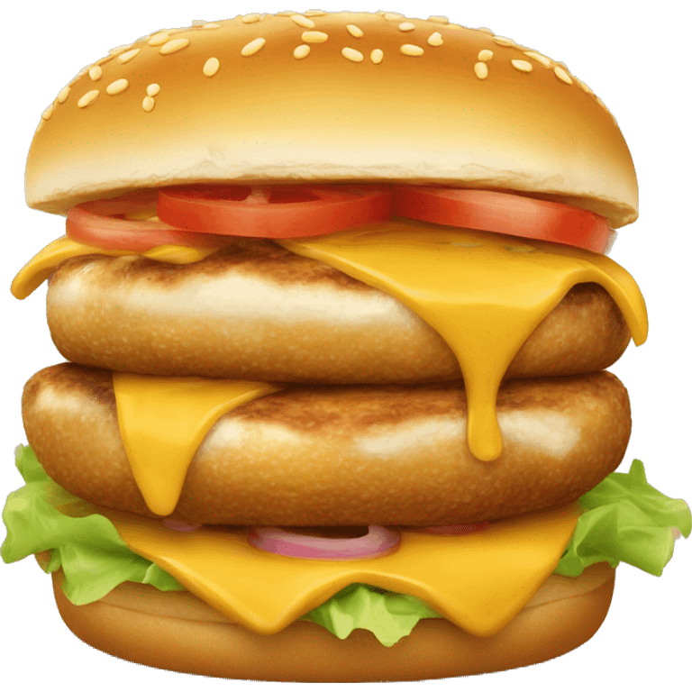 Cheeseburger au poulet 🍗 croustillant  emoji