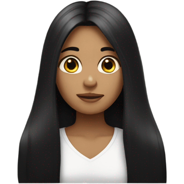 Girl with long black hair emoji