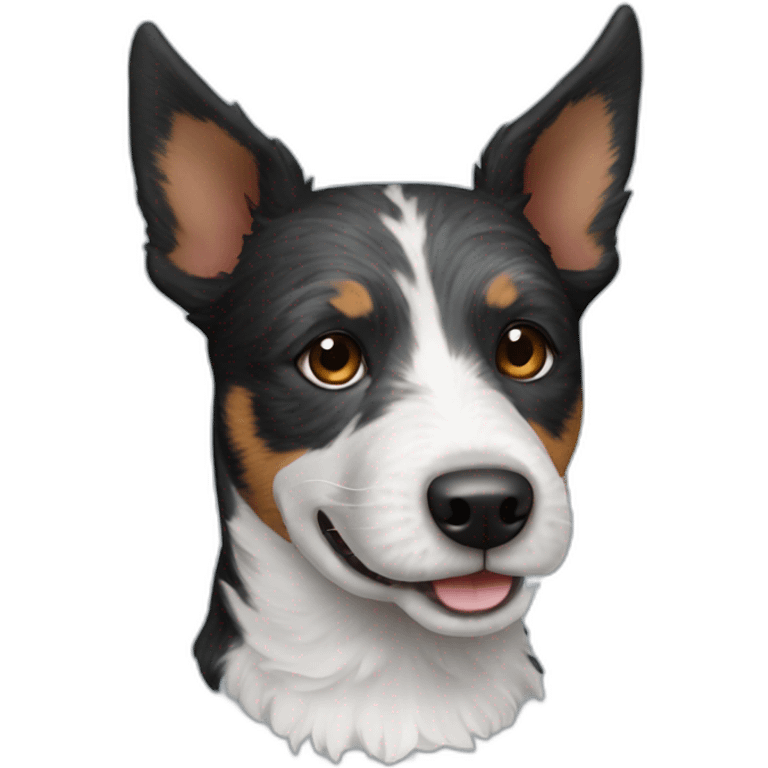 Black and whiteterrier cattle dog emoji