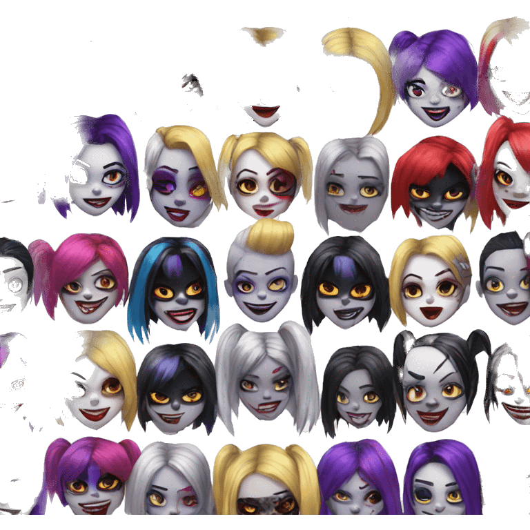 Sparkling goth Harley Quinn emoji