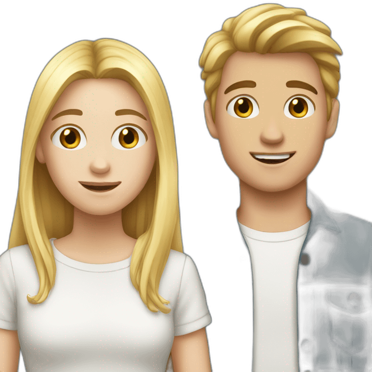 white teenage girl and white teenage boy emoji