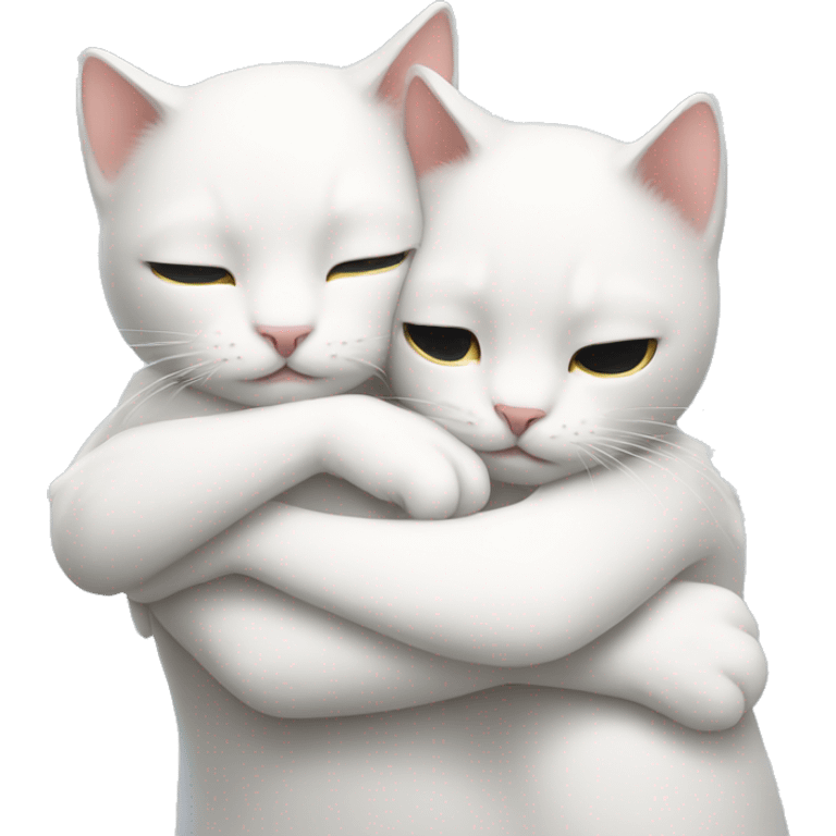 white cat hug emoji