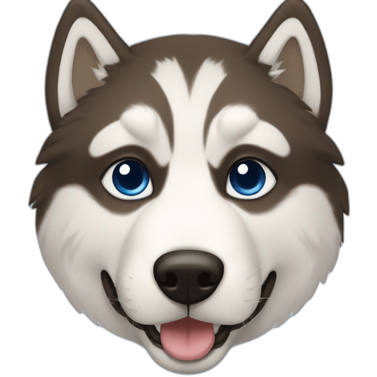 Husky in capuchino colors with one blue and one amber iris emoji