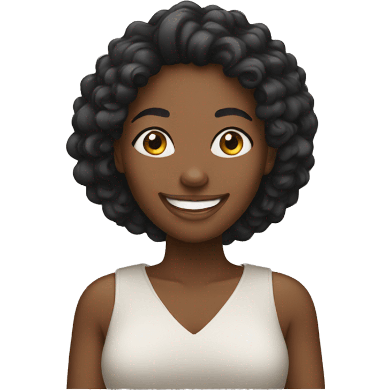 black african american woman smiling emoji