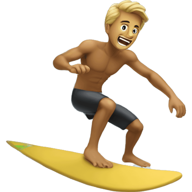 Guy surfing massive wave emoji