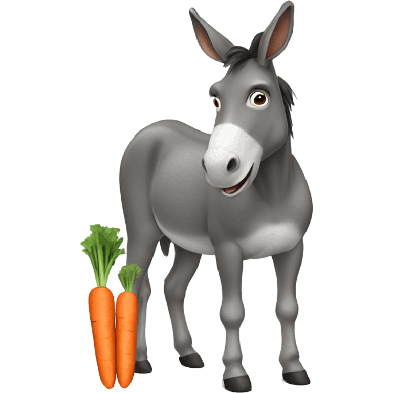 Donkey eating a carrot emoji