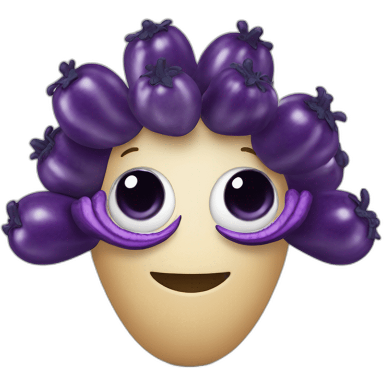 poulp with 8 eggplant tentacules emoji