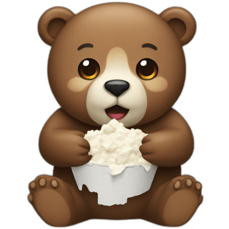 bear who eats cottage cheese emoji