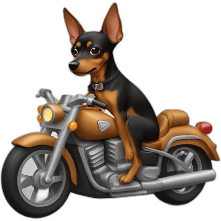 caramel-color-pinscher-dog-driving-a-motorcycle emoji