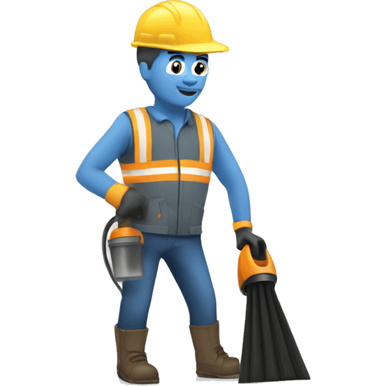 Construction man with a handheld vacuum emoji