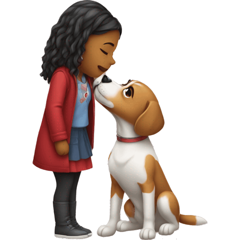 Girl kissing dog emoji