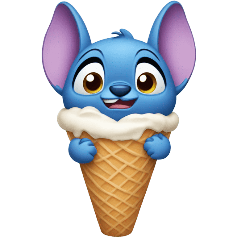 Stitch character with ice cream emoji